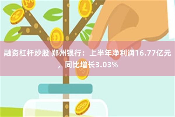 融资杠杆炒股 郑州银行：上半年净利润16.77亿元，同比增长3.03%